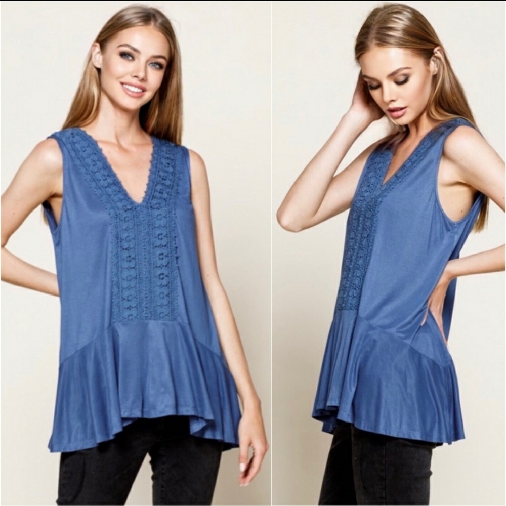 Gorgeous French Blue Summer Top